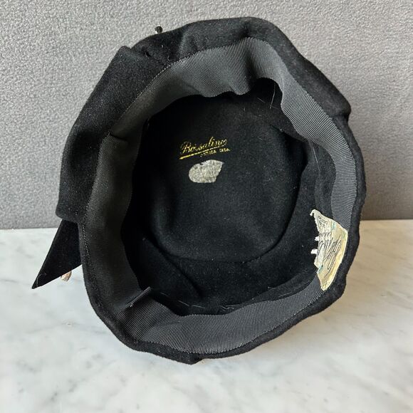 Borsalino Italy Black Wool Cloche Hat Women’s Vintage Sculpted Design Otti Moll - Picture 6 of 9